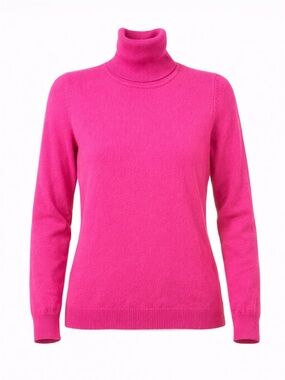 Hot pink Mongolian Cashmere turtleneck sweater Small Luxurious Jumper 1234